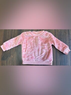 Pink Floral Plush Pullover Top for Infants